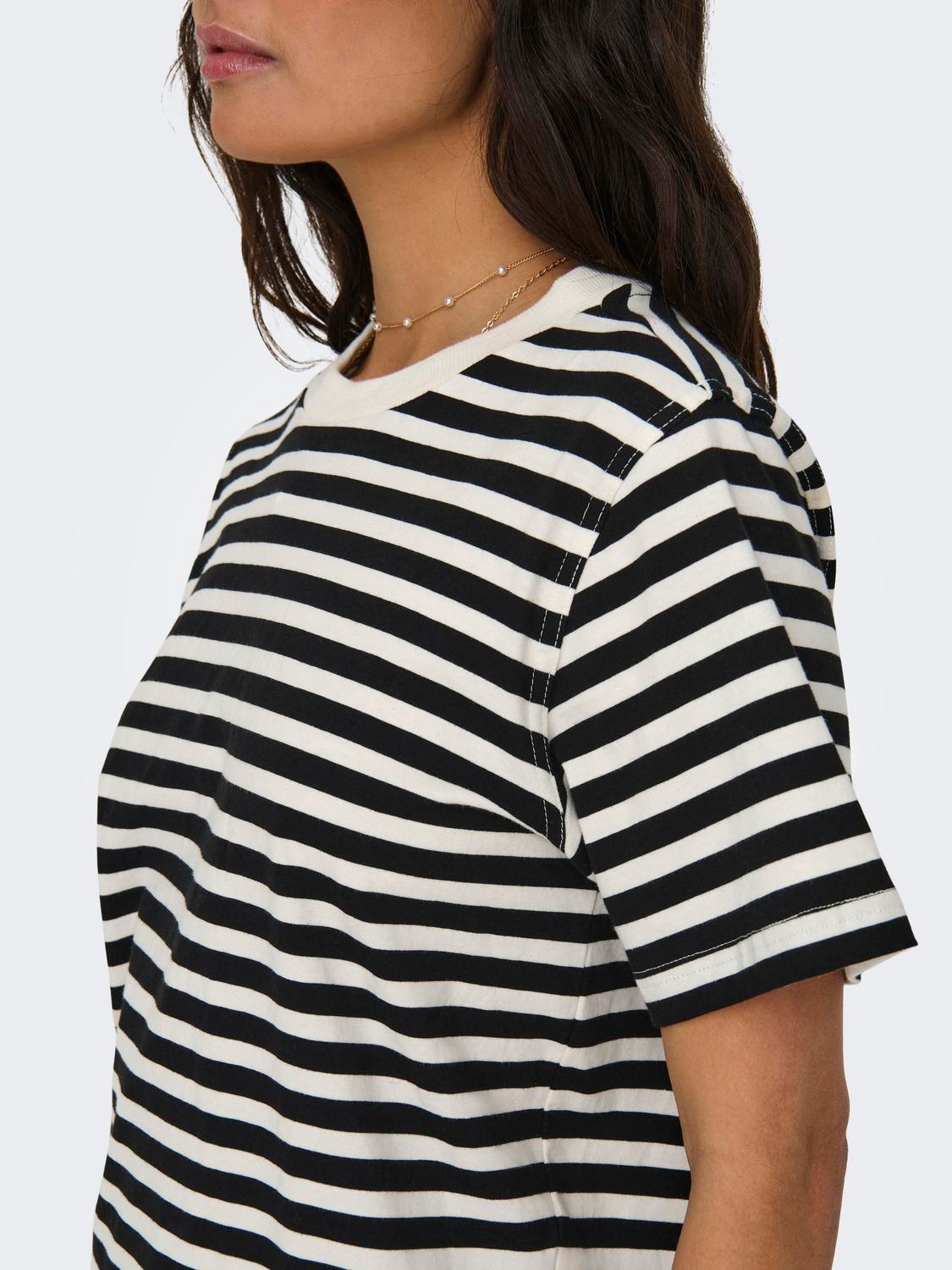 ONLY Striped t-shirt -Cloud Dancer - 15272227