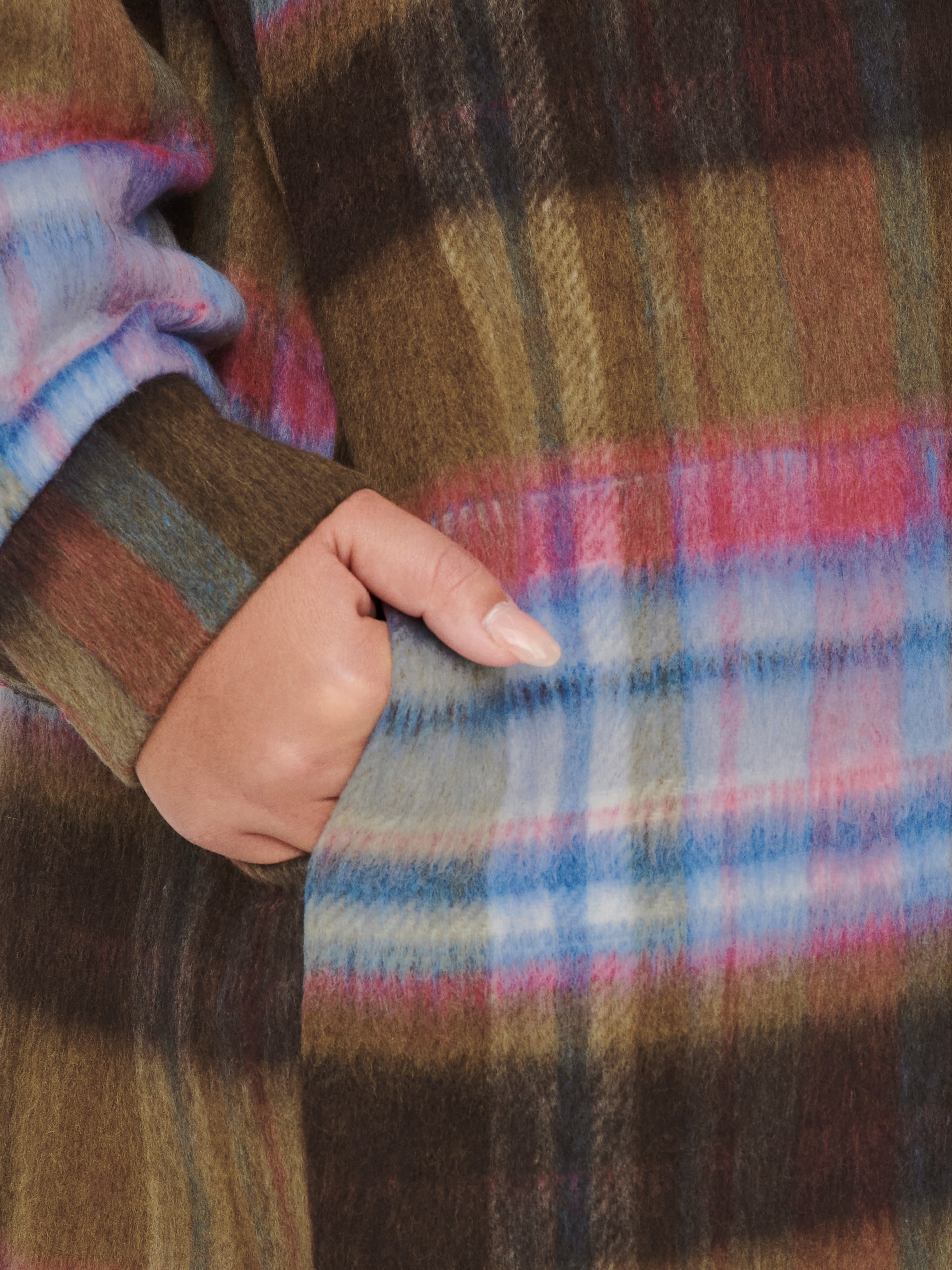 Curvy checked shacket | Dark Purple | ONLY®