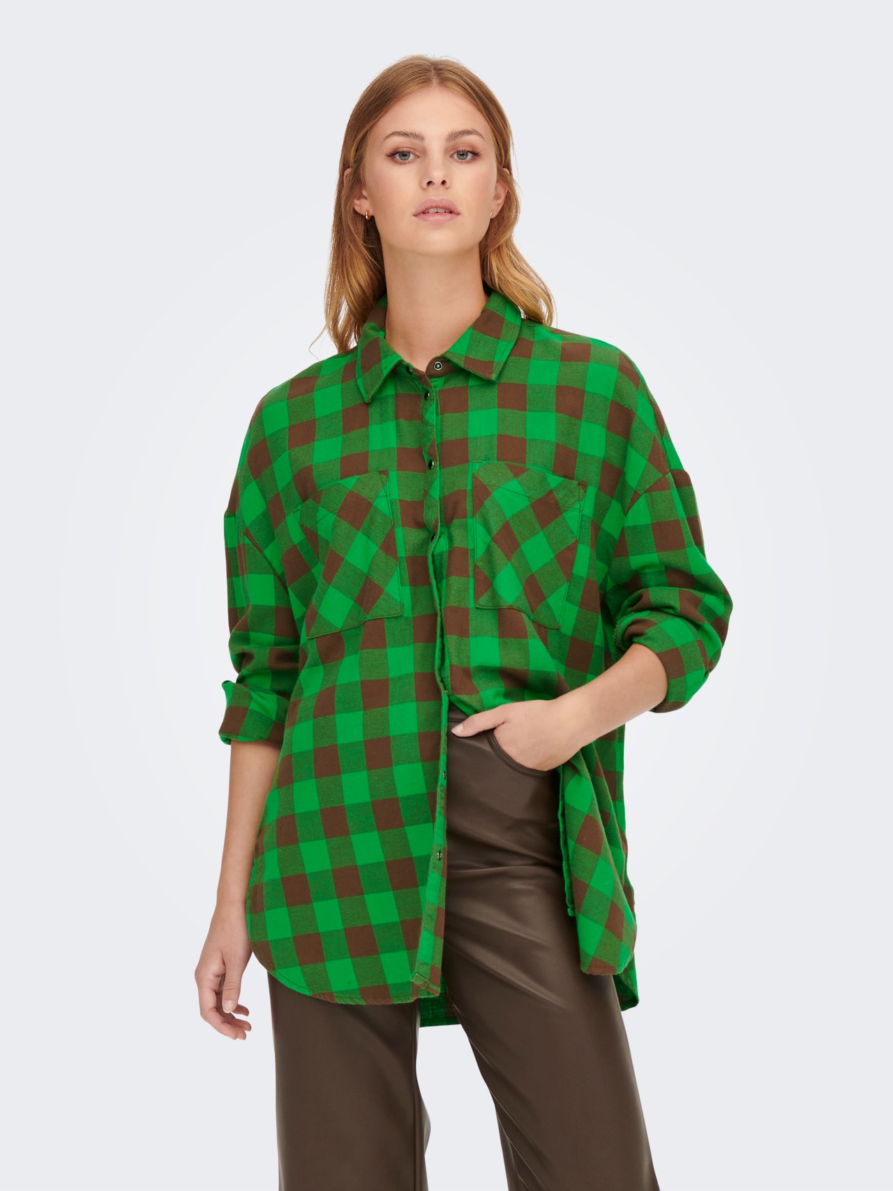 Buy ONLY Womens Checked Long Shirt