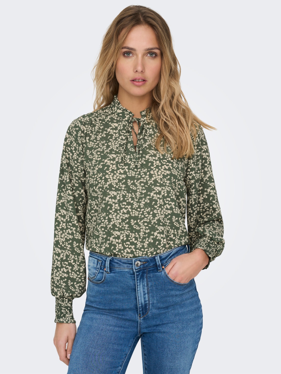 ONLY Relaxed fit O-hals Top -Duck Green - 15272328