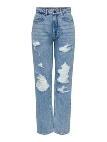 ONLY Mom Fit High waist Jeans -Medium Blue Denim - 15272365