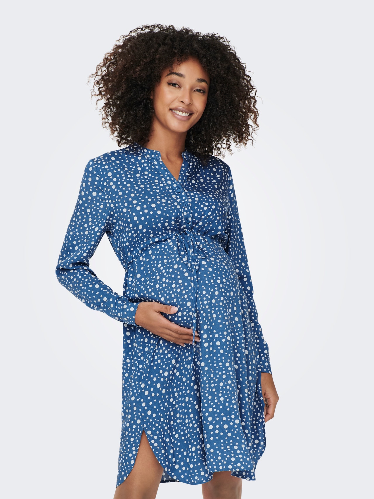 ONLY Normal geschnitten V-Ausschnitt Maternity Kurzes Kleid -Dark Blue - 15272439
