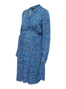 ONLY Mama long sleeved V-neck Dress -Dark Blue - 15272439
