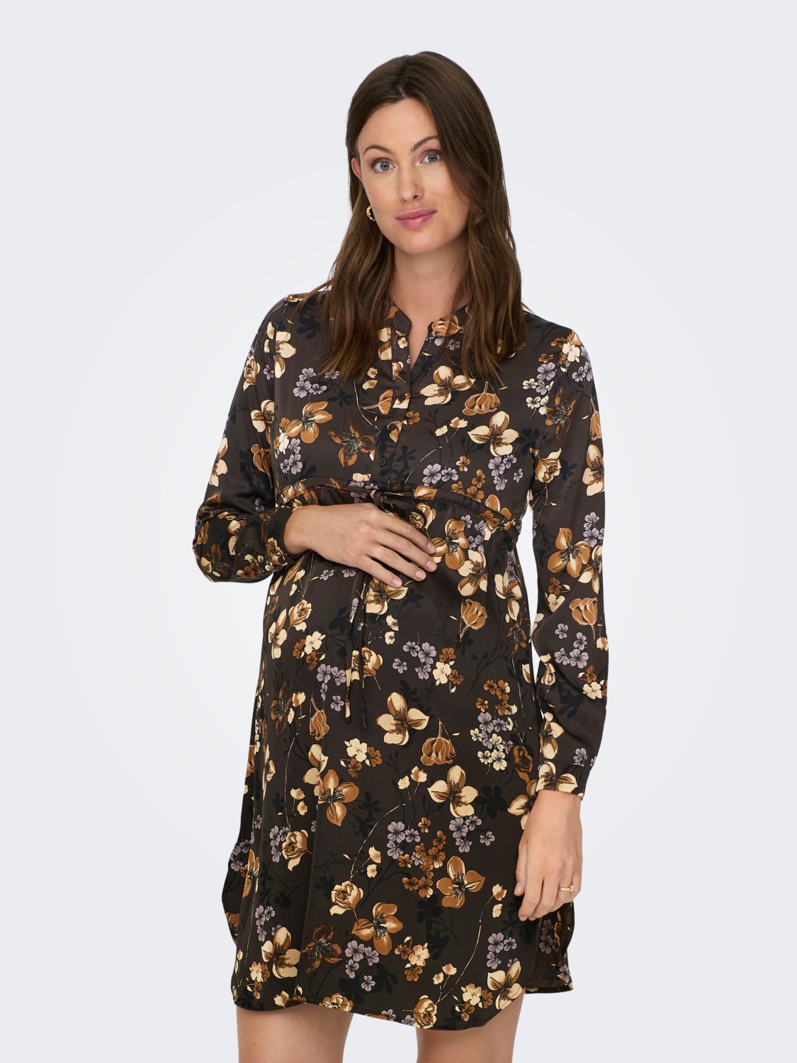 ONLY Regular Fit V-Neck Maternity Short dress -Slate Black - 15272440