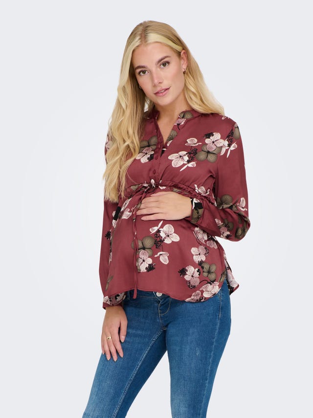 ONLY Mama 7/8 sleeved V-neck Top - 15272445