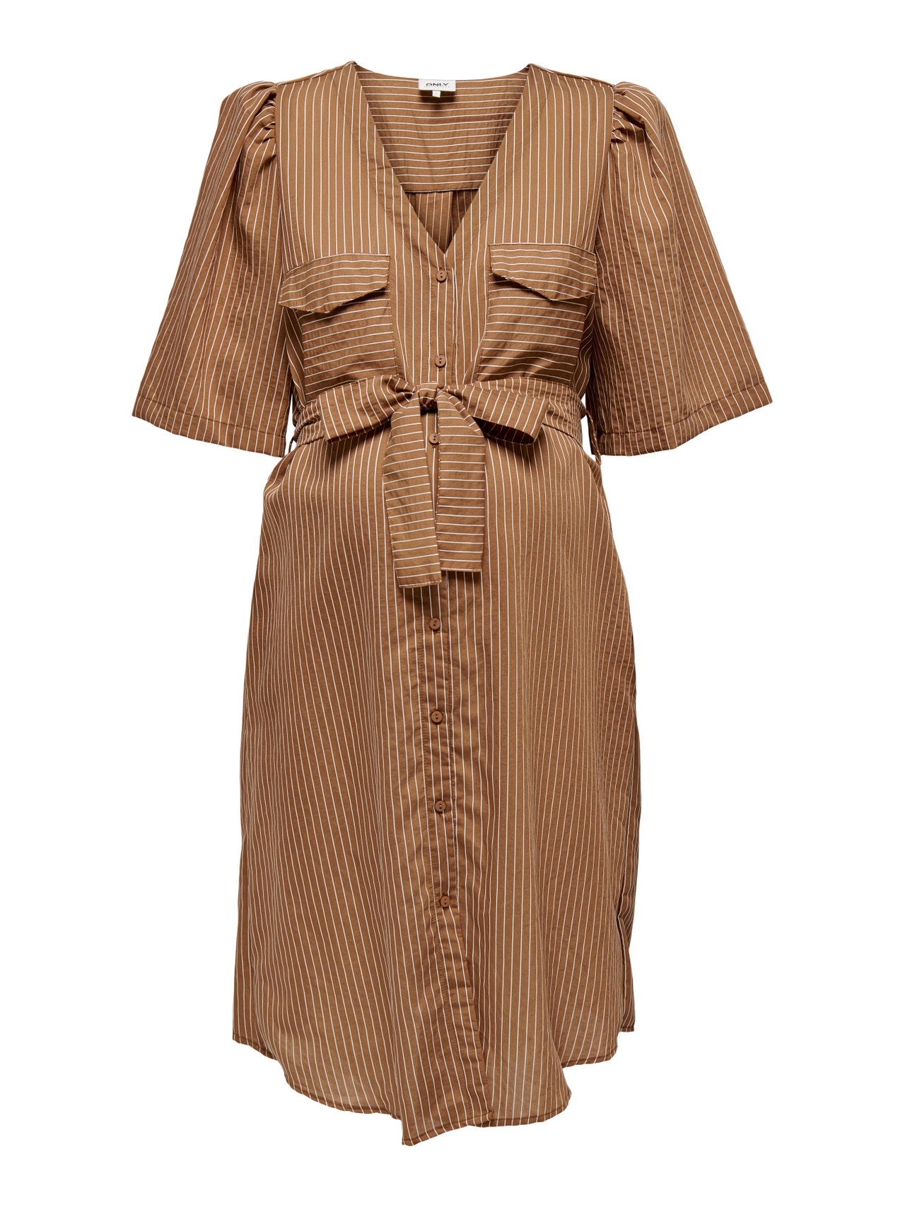 ONLY À manches bouffantes Robe -Tobacco Brown - 15272446