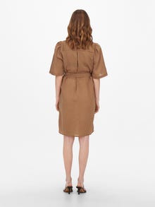 ONLY Puff sleeved Dress -Tobacco Brown - 15272446