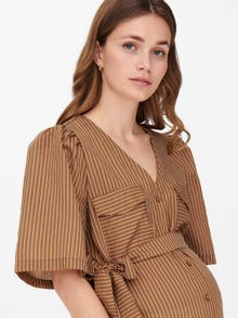ONLY À manches bouffantes Robe -Tobacco Brown - 15272446
