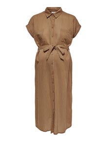 ONLY Mama - À manches courtes Robe-chemise -Tobacco Brown - 15272447