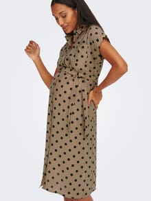 ONLY Mama kortärmad Skjortklänning -Tannin - 15272448