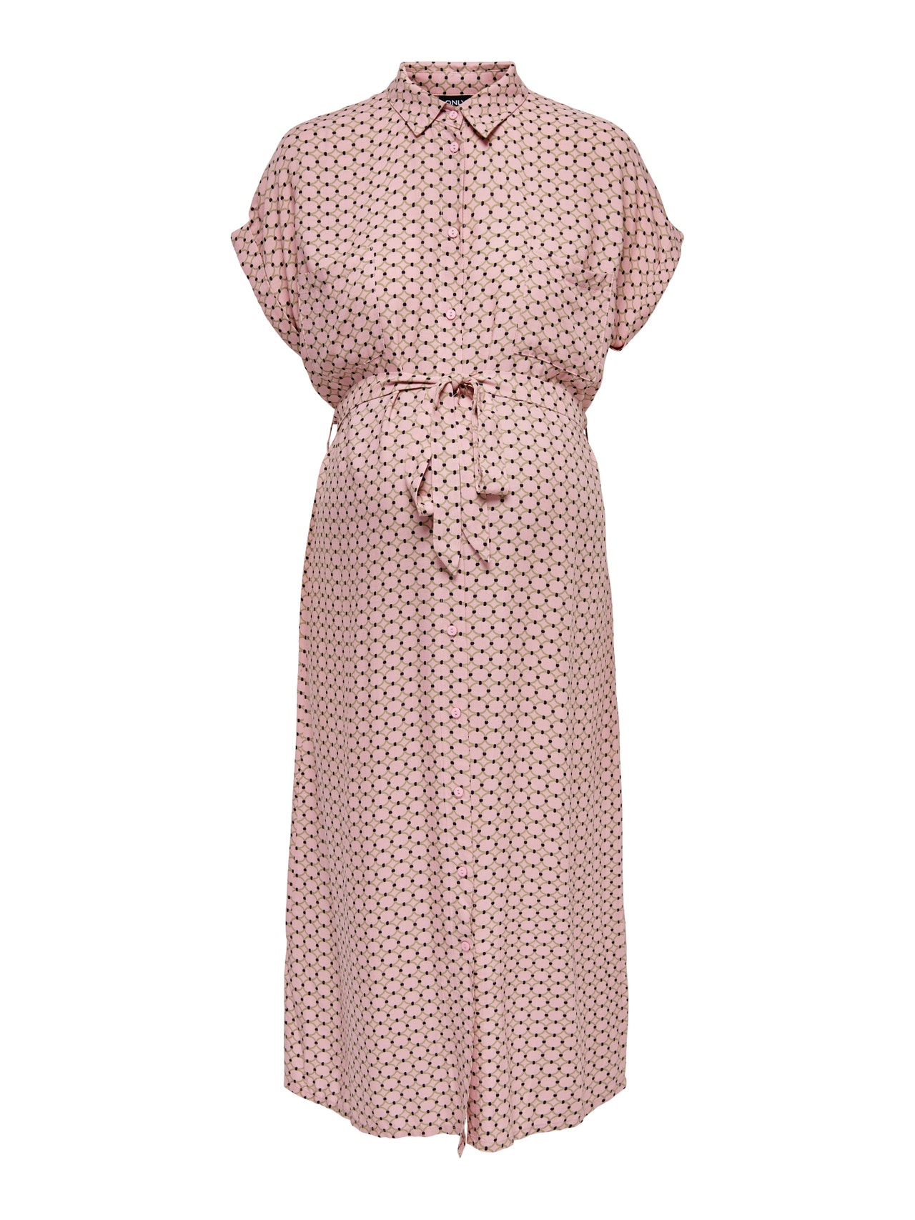 ONLY Normal geschnitten V-Ausschnitt Maternity Kurzes Kleid -Dawn Pink - 15272455