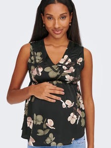 ONLY Normal geschnitten V-Ausschnitt Maternity Top -Black - 15272457