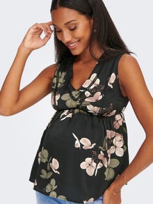 ONLY Normal geschnitten V-Ausschnitt Maternity Top -Black - 15272457