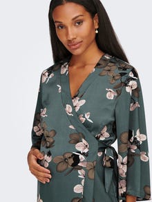ONLY Regular Fit V-Neck Maternity Short dress -Balsam Green - 15272459