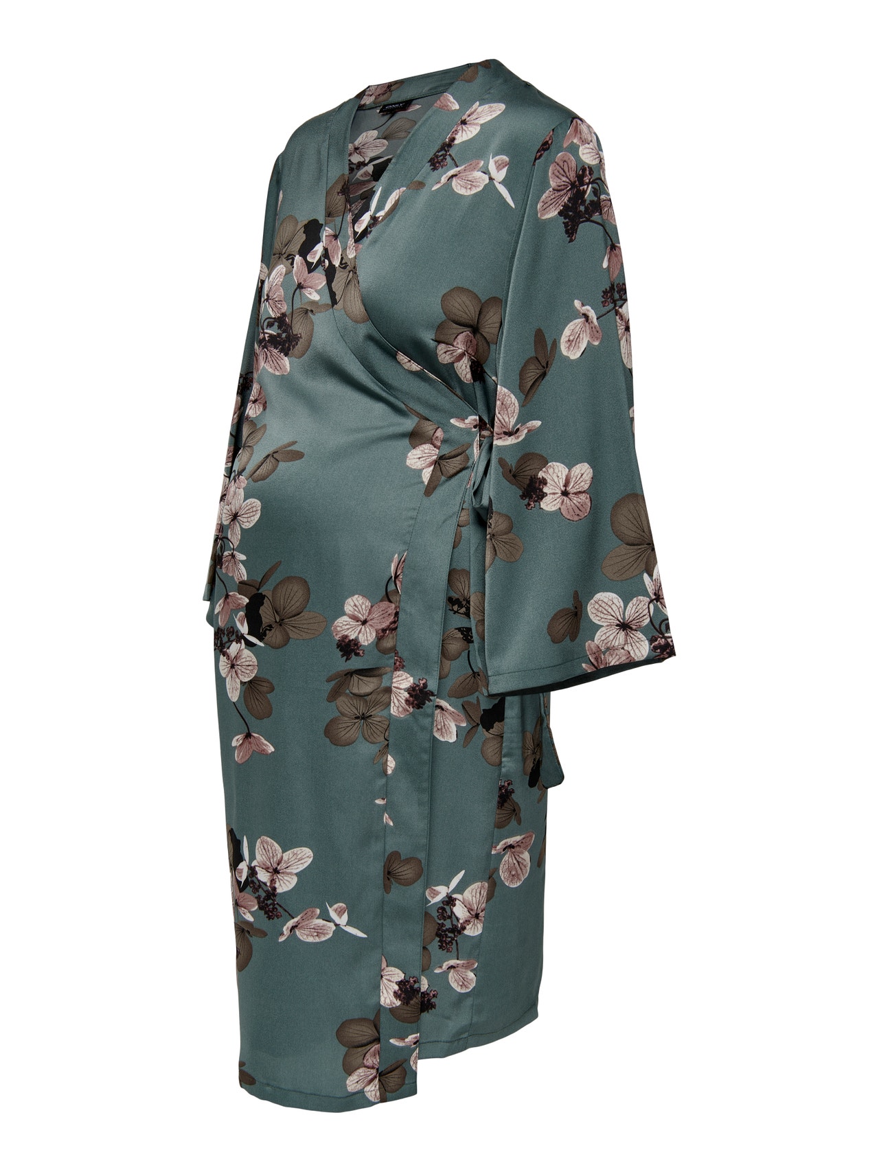 ONLY Normal geschnitten V-Ausschnitt Maternity Kurzes Kleid -Balsam Green - 15272459