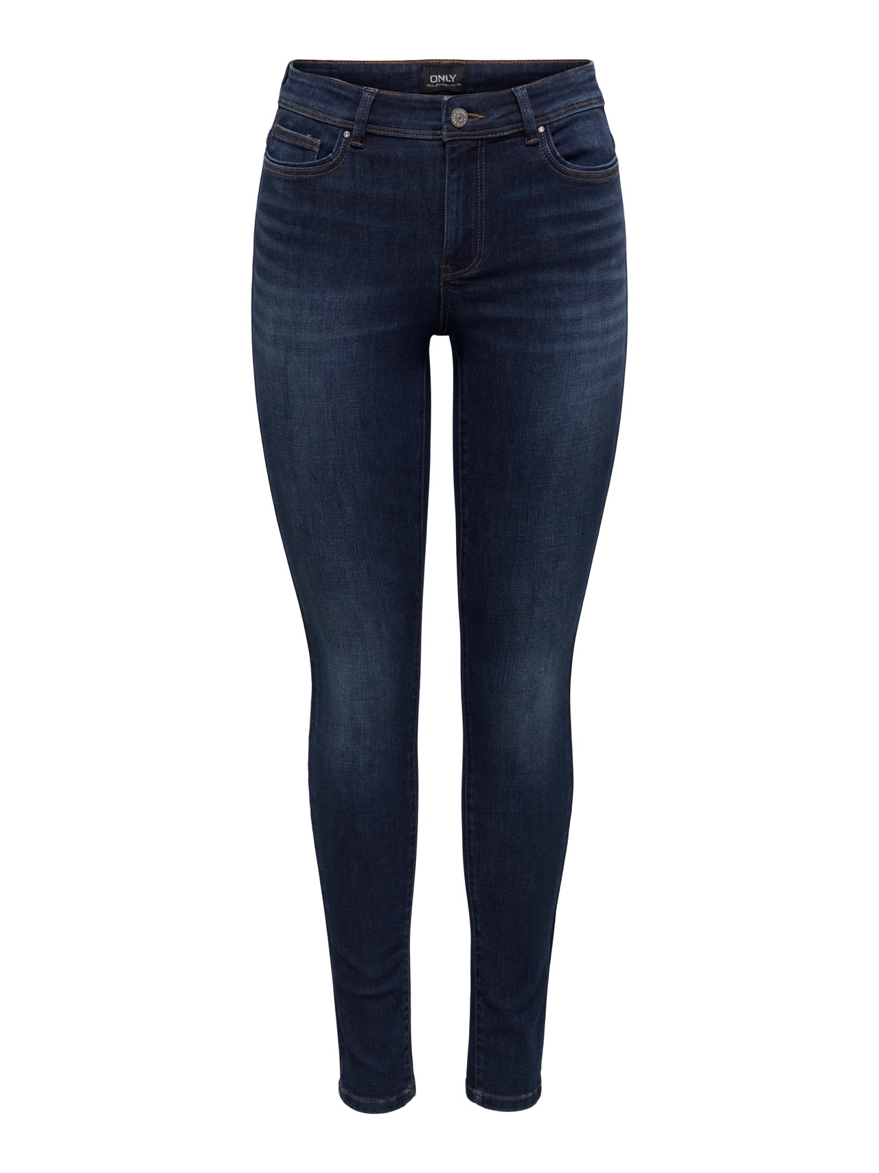 ONLY ONLWAUW MID Skinny fit-jeans -Dark Blue Denim - 15272480