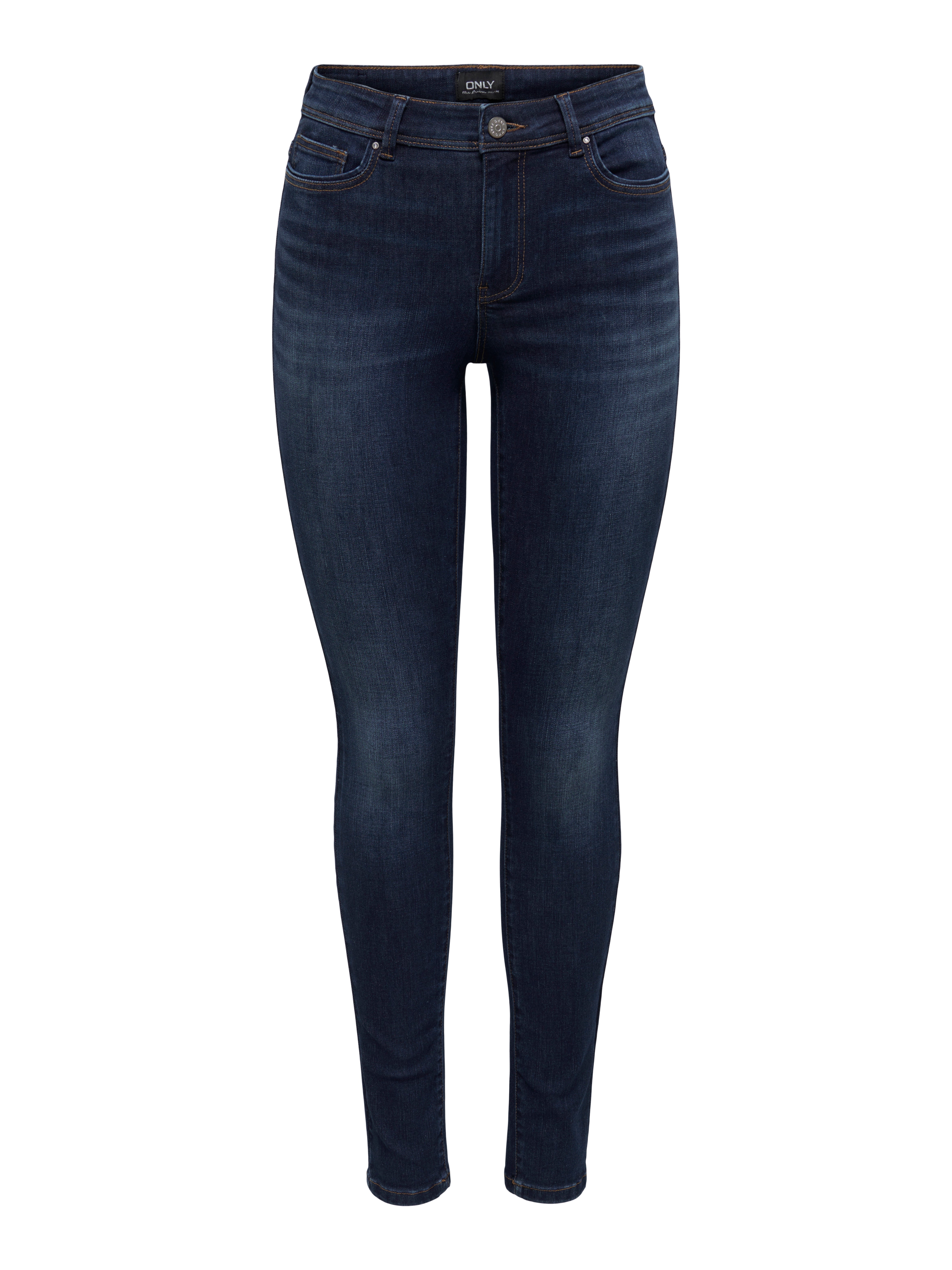 ONLWAUW Mittlere Taille Skinny Fit Jeans | Dunkelblau | ONLY®