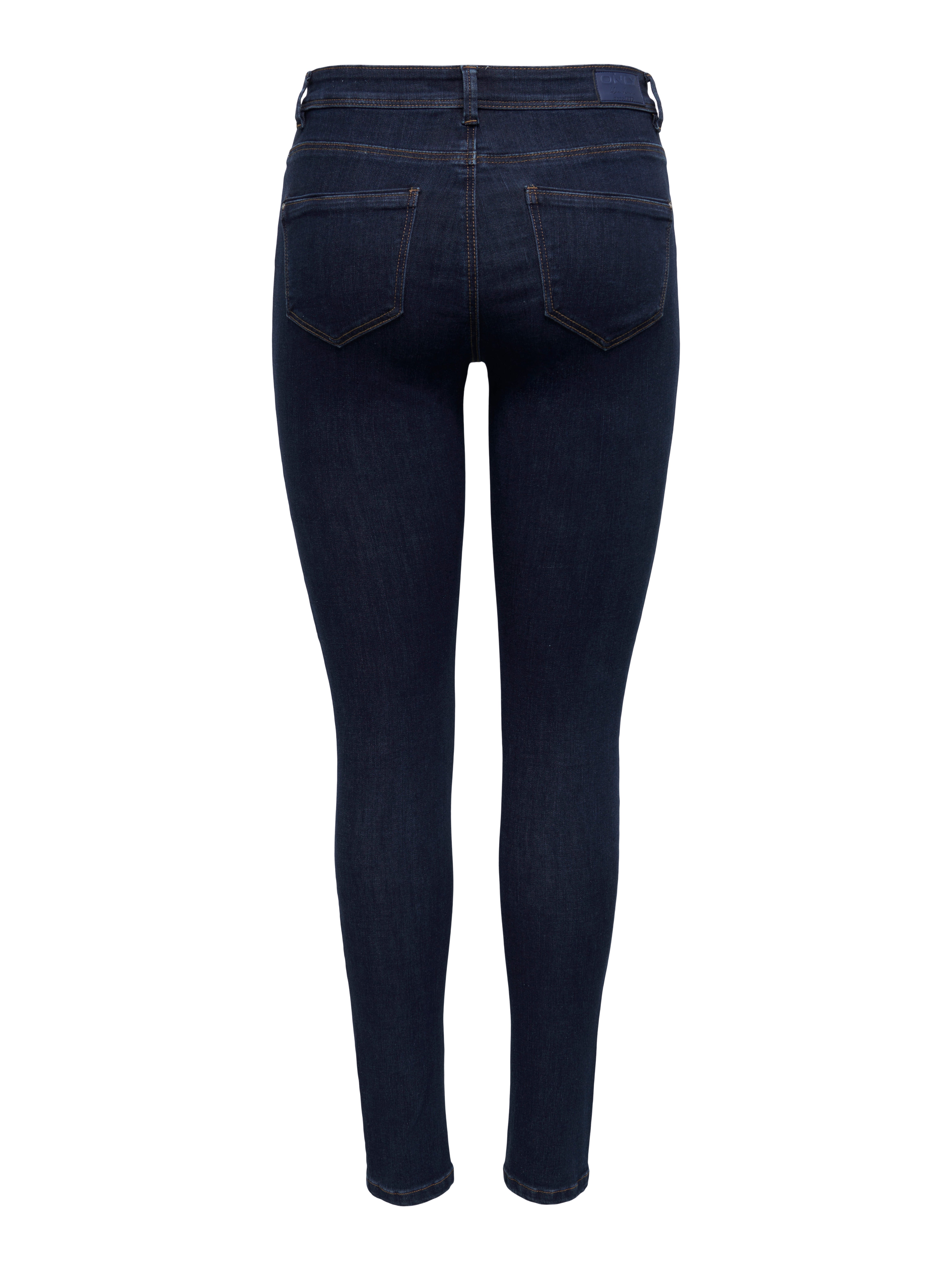 ONLWAUW Mittlere Taille Skinny Fit Jeans | Dunkelblau | ONLY®