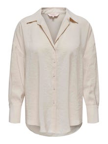 ONLY Överdimensionerad passform Skjortkrage Manschetter med knappar Nedsänkta axlar Skjorta -Antique White - 15272523