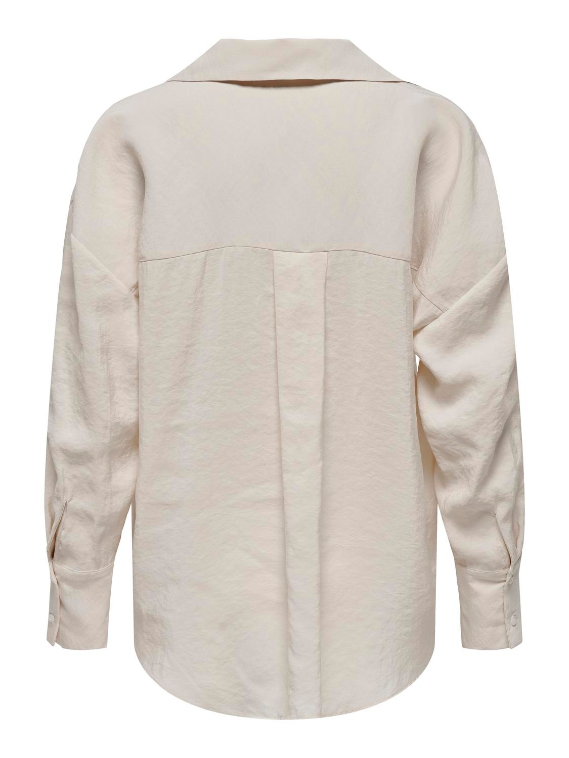 ONLY Överdimensionerad passform Skjortkrage Manschetter med knappar Nedsänkta axlar Skjorta -Antique White - 15272523