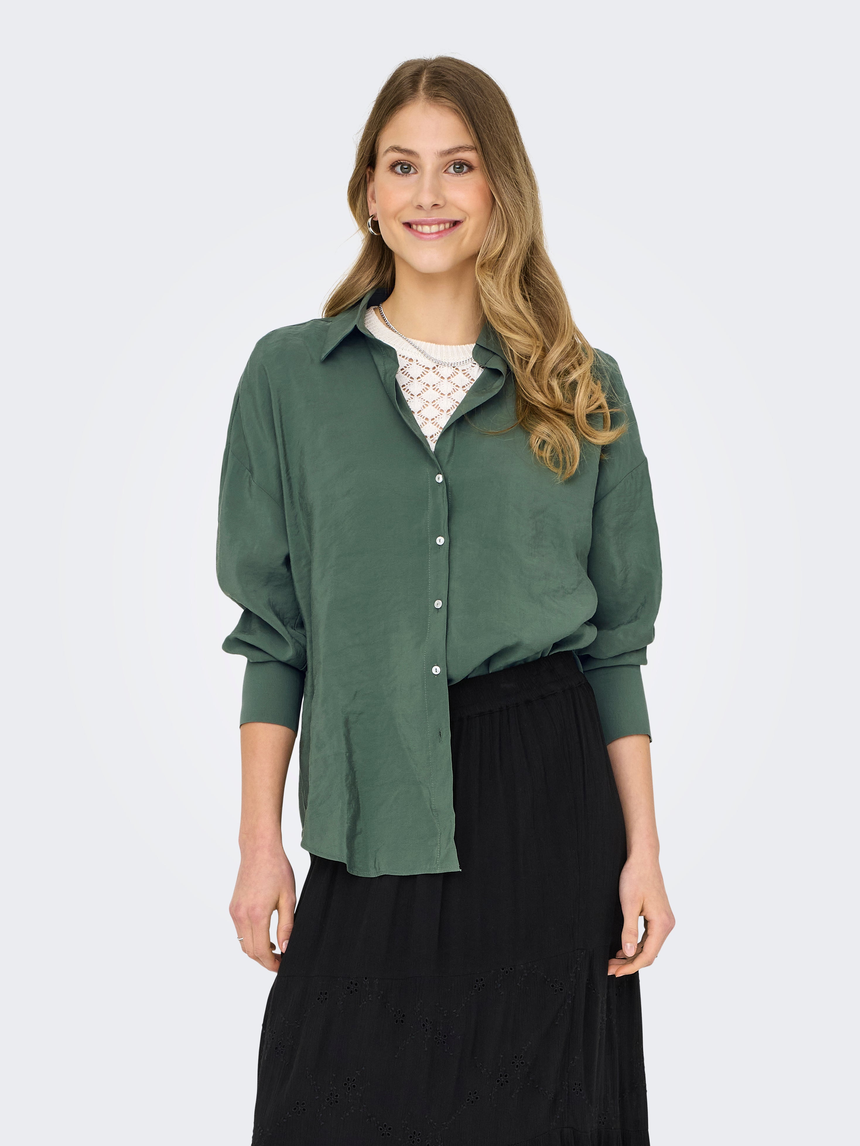 Chemise décontractée en lin - Vert - Femme - FR Chemise décontractée en lin - Vert - Femme - FR