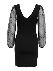 ONLY Robe courte Bodycon Fit Col en V Manches bouffantes -Black - 15272663