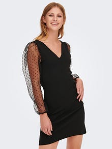 ONLY V-halset Strikket kjole -Black - 15272663