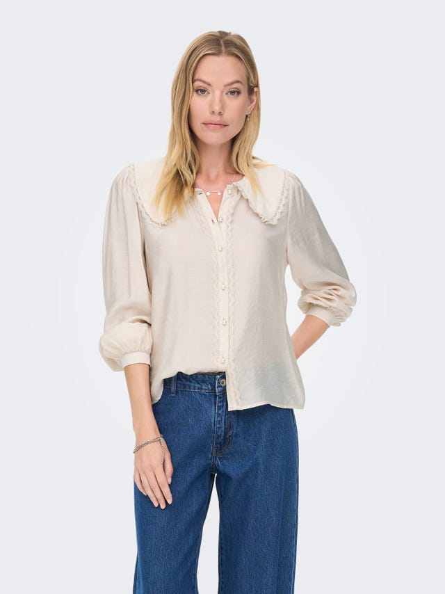 ONLY Regular Fit Button-down collar Puff sleeves Shirt - 15272775