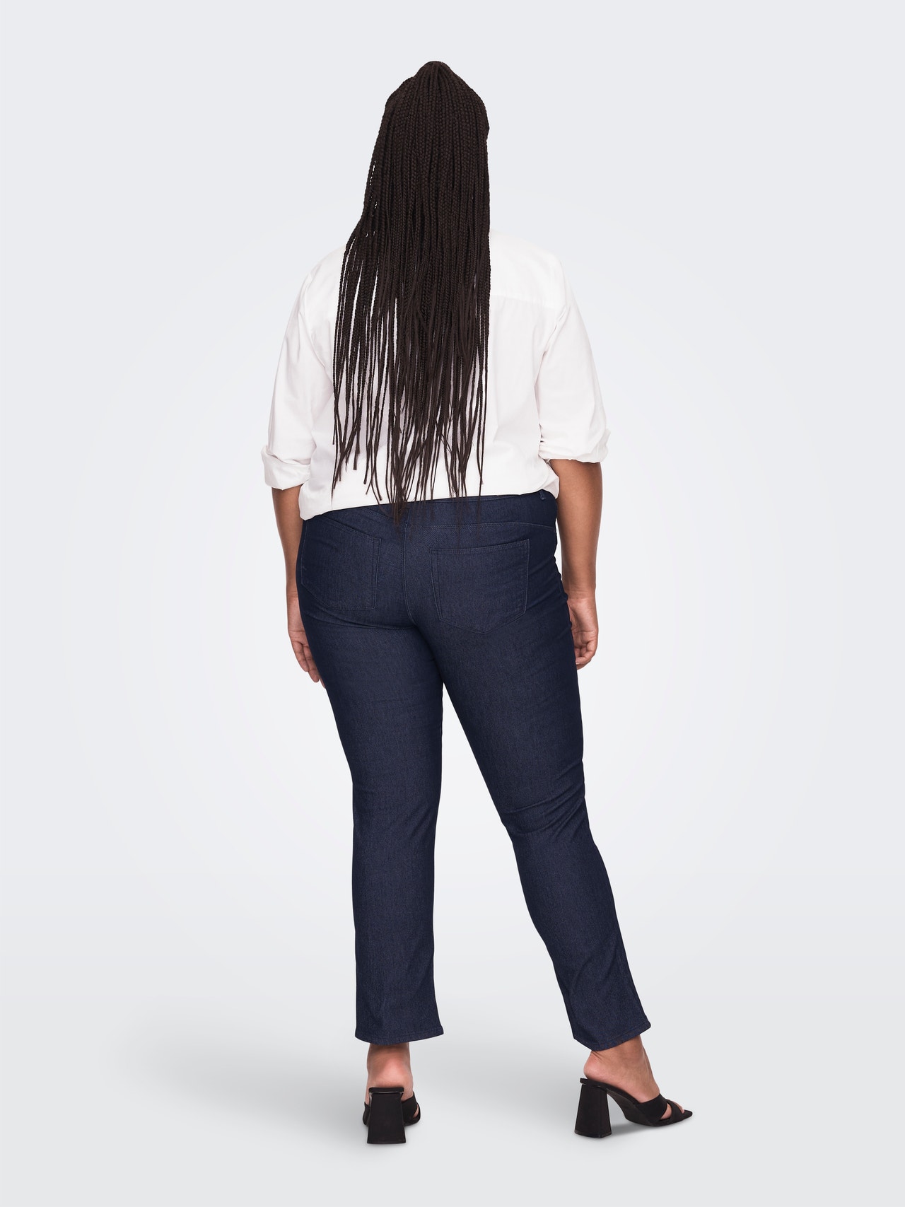 ONLY Jeans Straight Fit Taille moyenne Curve -Dark Blue Denim - 15272888
