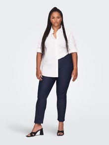 ONLY Straight Fit Mid waist Curve Jeans -Dark Blue Denim - 15272888