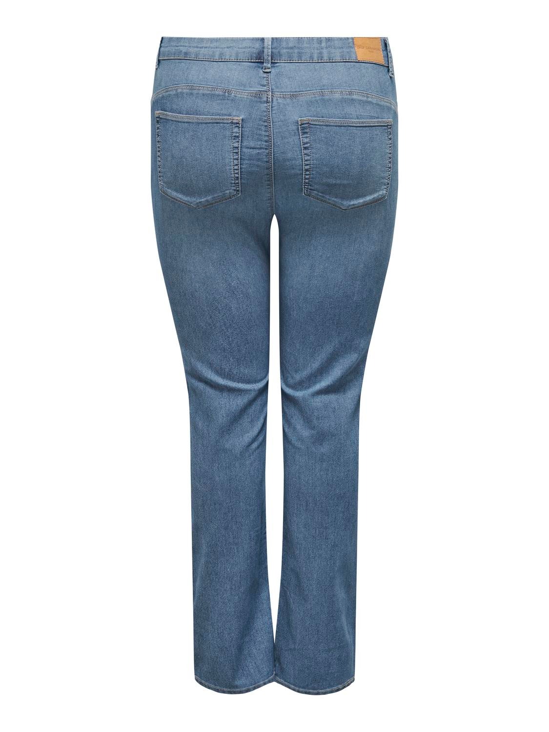 ONLY Straight Fit Mid waist Curve Jeans -Light Blue Denim - 15272888