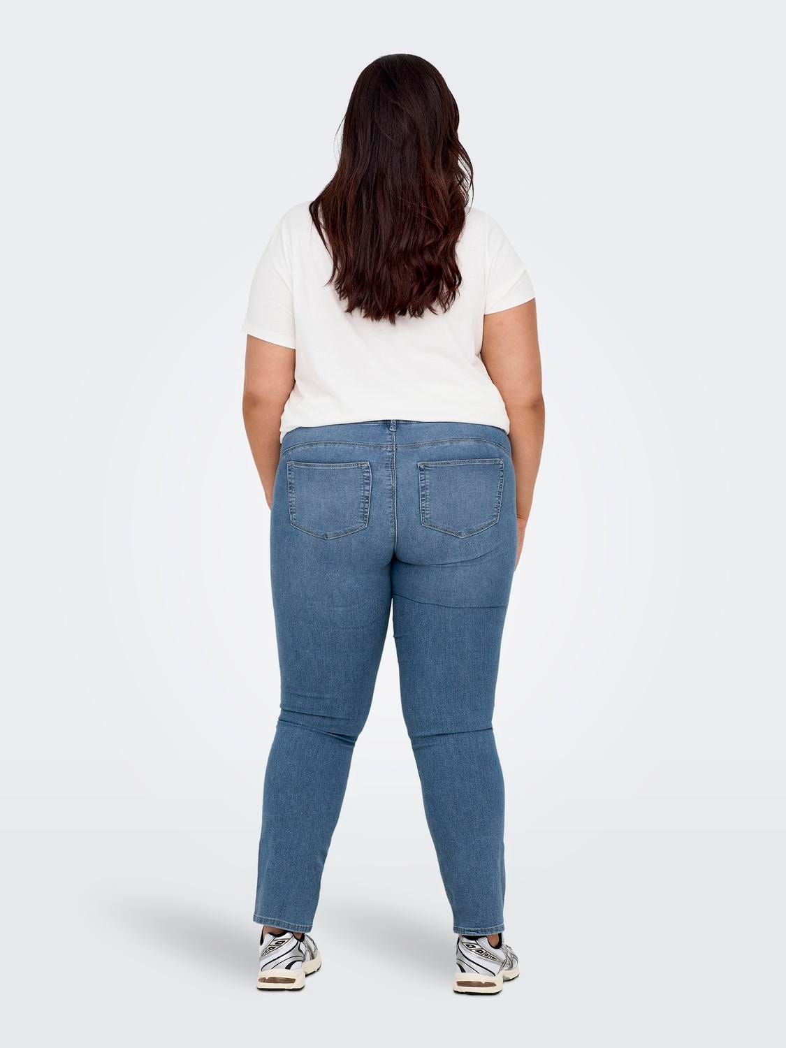 ONLY Jeans Straight Fit Taille moyenne Curve -Light Blue Denim - 15272888