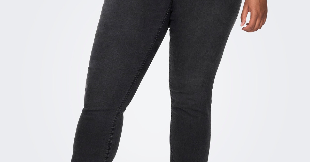 Skinny Fit Mid waist Curve Jeans Black ONLY®
