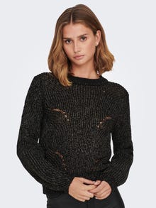 ONLY O-Neck Dropped shoulders Pullover -Black - 15273003