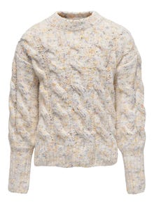 ONLY Chunky Cable Knit Pullover -Cloud Dancer - 15273013