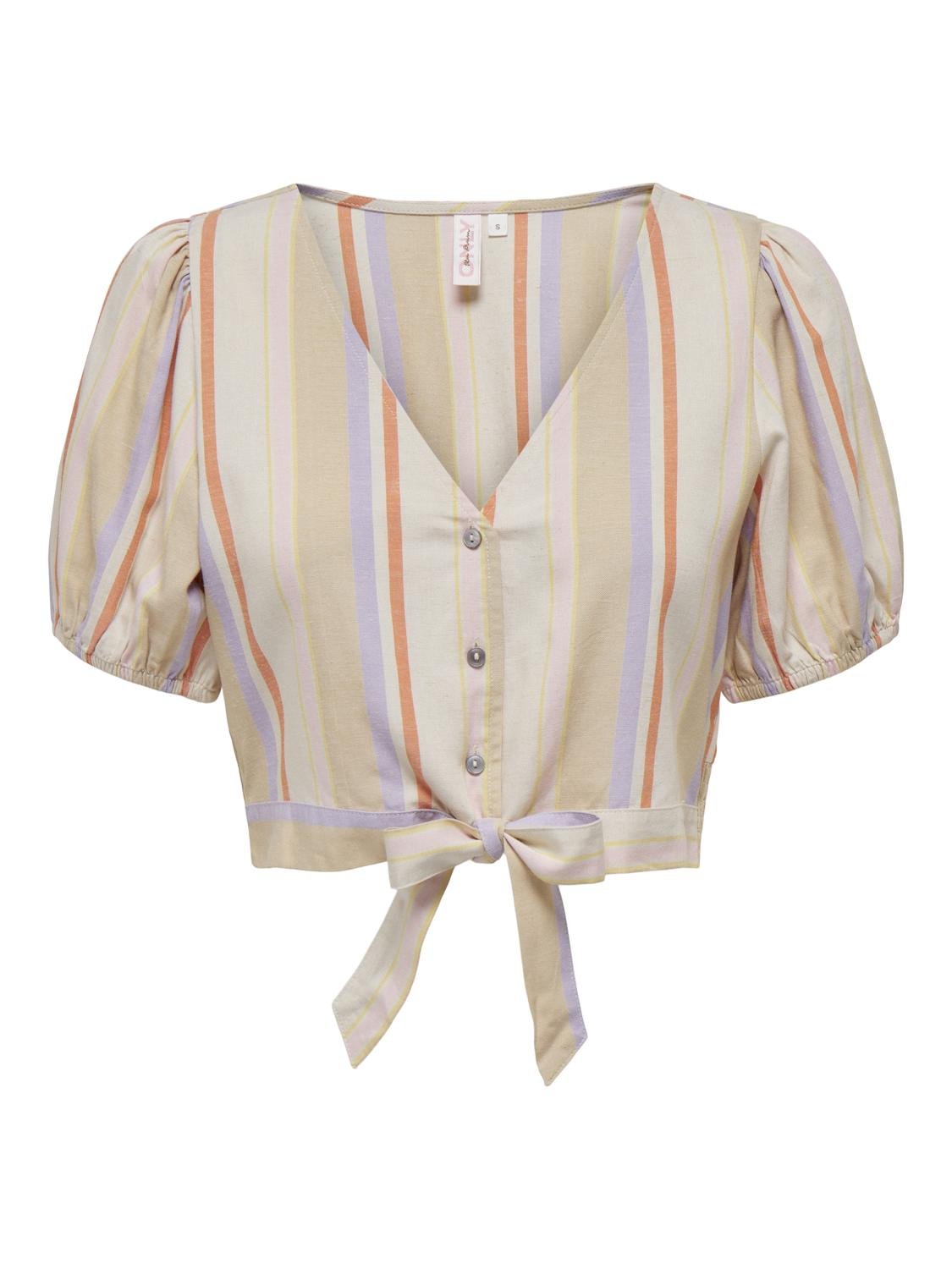ONLY Cropped Fit Resort collar Shirt -Whitecap Gray - 15273030
