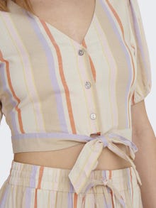 ONLY Cropped Fit Resortkrage Skjorta -Whitecap Gray - 15273030