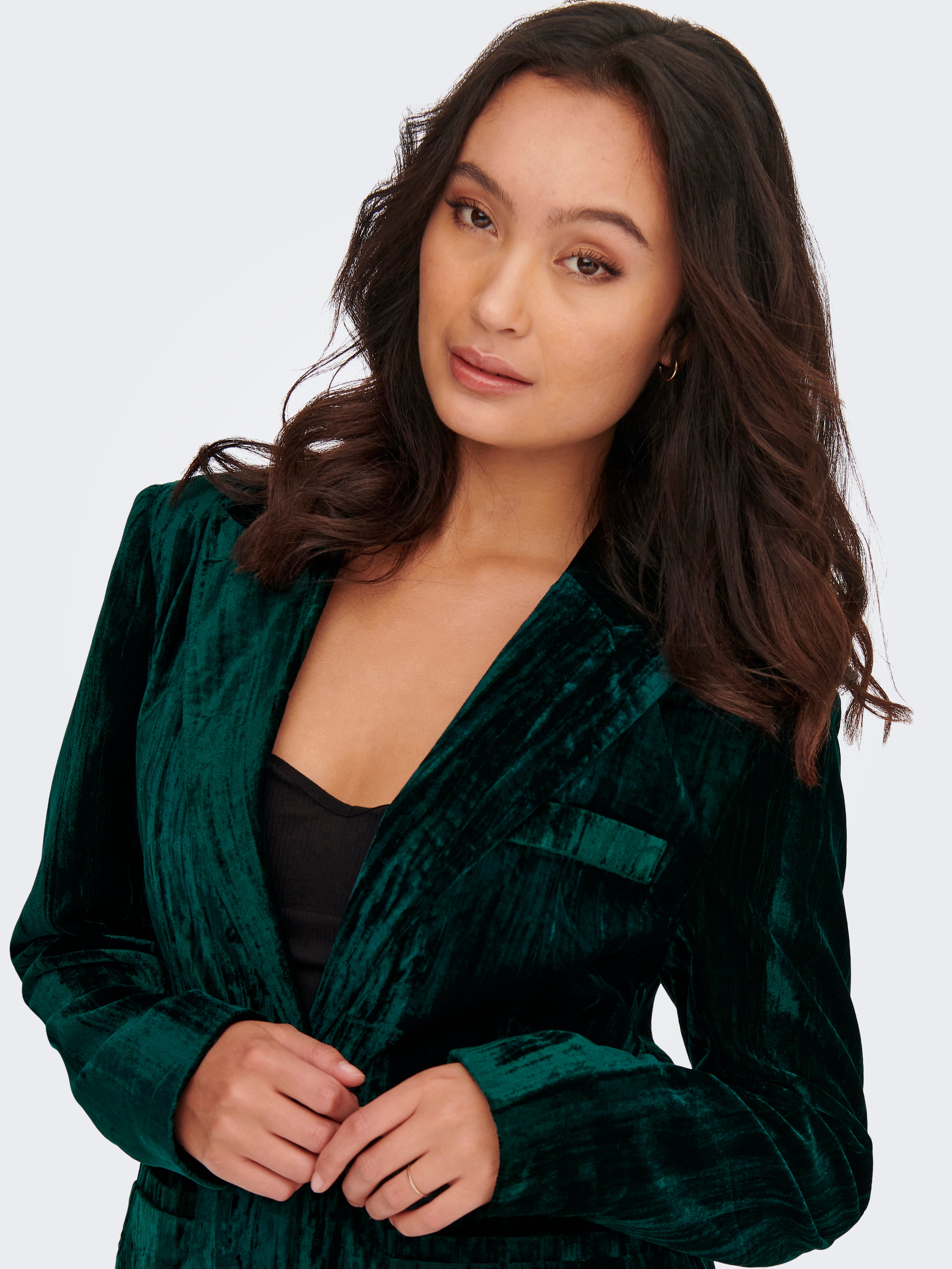 Velvet Blazer | Dark Turquoise | ONLY®