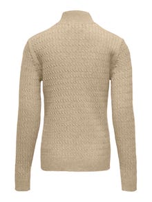 ONLY Textured knitted pullover -Humus - 15273535