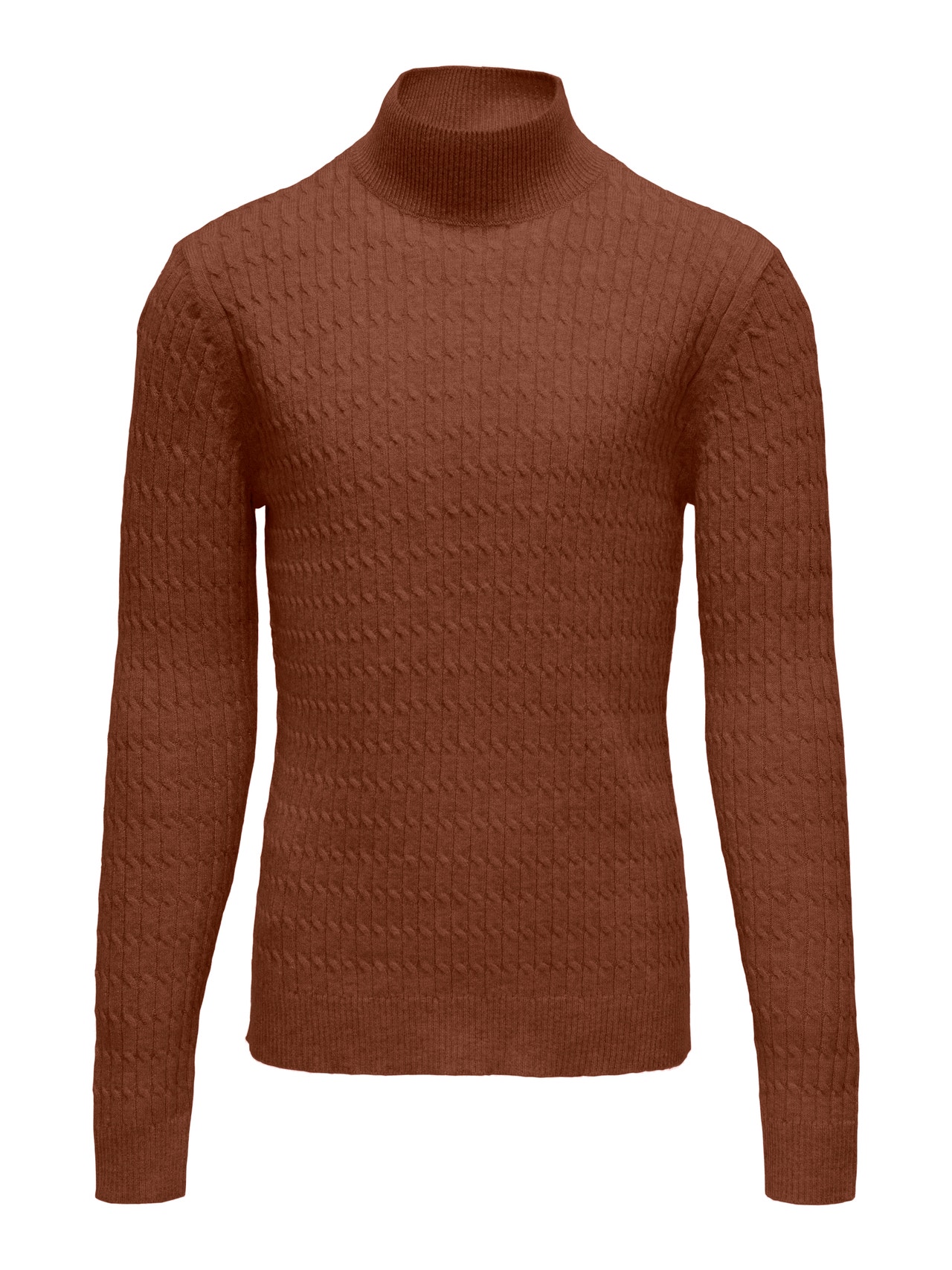 ONLY Regular fit Hoge hals Pullover -Cherry Mahogany - 15273535