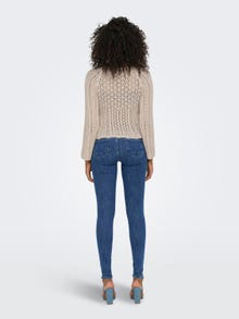 ONLY v-neck knit with ruching details -Pumice Stone - 15273610