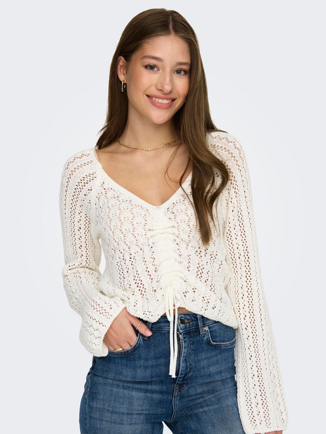 ONLY Pull-overs Regular Fit Col rond -Cloud Dancer - 15273610