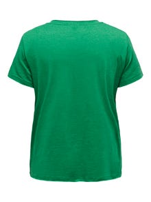 ONLY Curvy Printet v-hals T-shirt -First Tee - 15273688