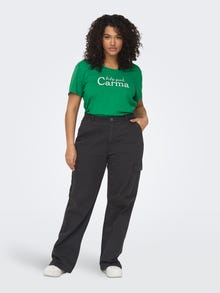 ONLY Curvy Printed v-neck T-shirt -First Tee - 15273688