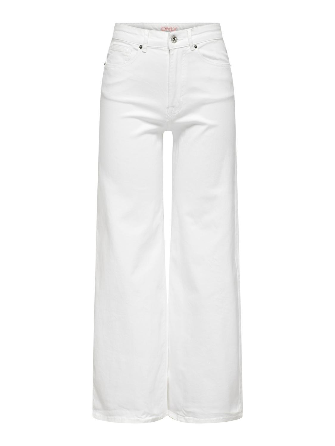 ONLY Normal geschnitten Hohe Taille Hose -White - 15273719