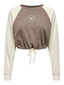 ONLY Sweat-shirt Cropped Fit Col rond -Brown Lentil - 15273876