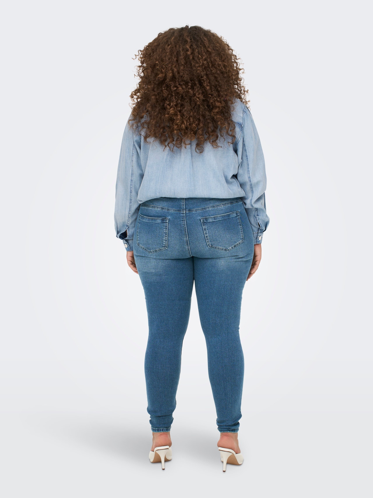 ONLY Curvy CARSally reg Skinny fit-jeans -Medium Blue Denim - 15273898