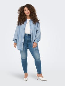 ONLY Skinny Fit Curve Jeans -Medium Blue Denim - 15273898