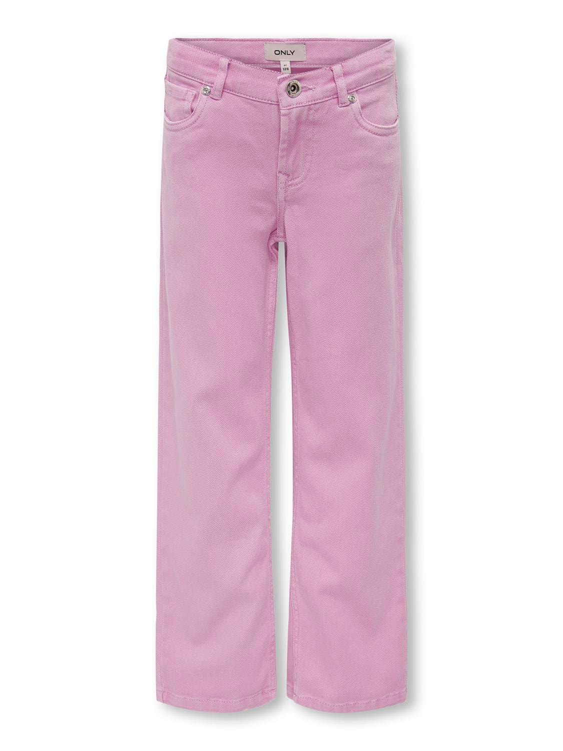 ONLY Pantalons Straight Fit Taille classique -Tickled Pink - 15273900