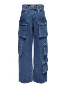ONLY ONLJamey - Baggy raccourci jean taille mi-haute -Medium Blue Denim - 15274037